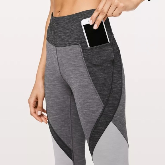 lululemon Early Extension High-Rise Crop Legging Heathered Titanium Sz 6 - Picture 4 of 15